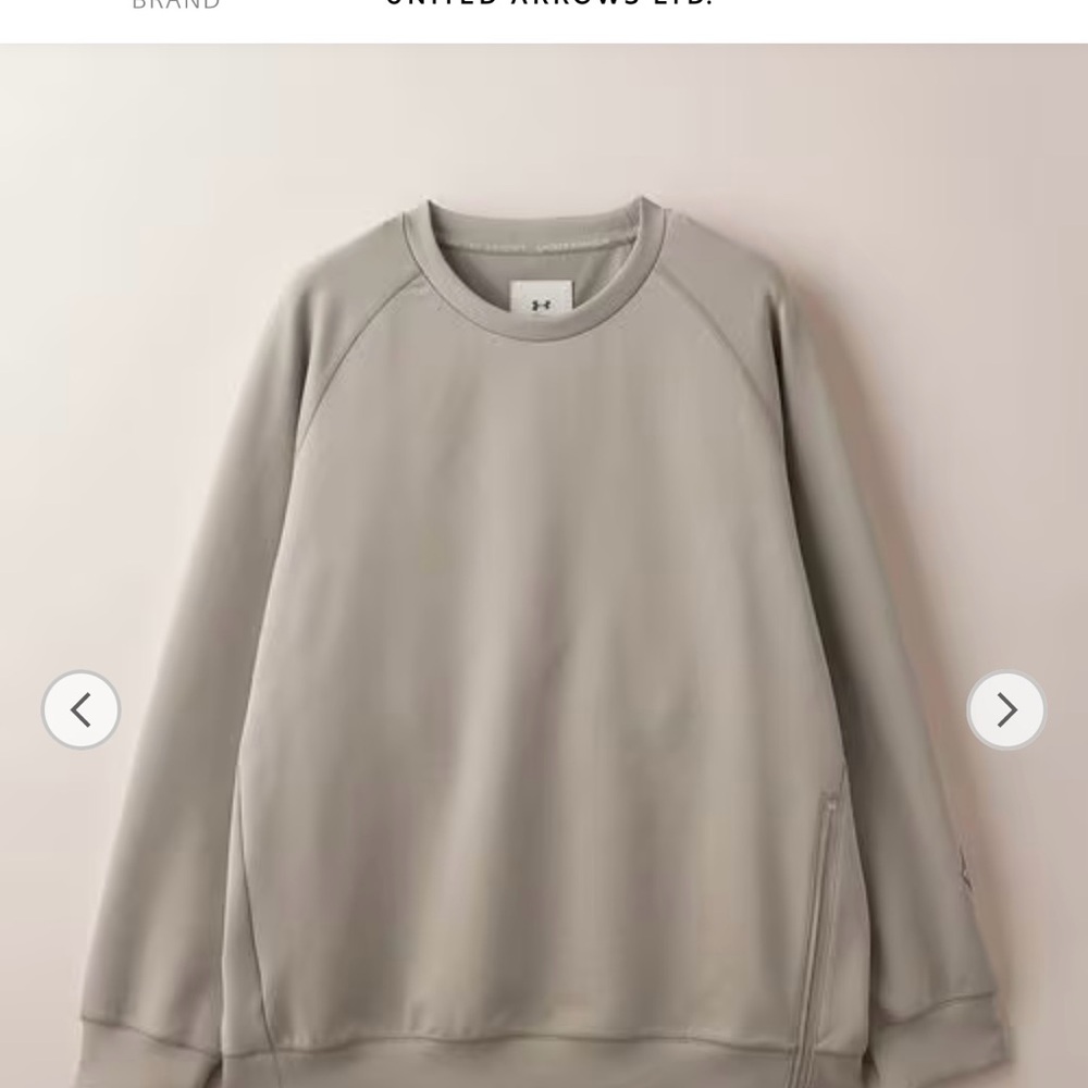 Under Armour x United Arrows Collab Men's Biege Crew Neck